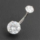 Банан для пирсингу пупка сріблястий 10х1.6х5/8 CZ Сталь 316L Mr.Piercing - изображение 3