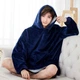 Плед толстовка с капюшоном Huggle Hoodie оверсайз, синий - изображение 5