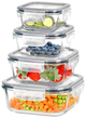 Набір контейнерів для їжі Vilde скляні з кришками та ущільнювачами 4 шт (5904316497101) - зображення 3