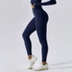 Лосіни однотонні танцювальні жіночі Push Up ефект темно-сині 9033 3XL (56-58) - зображення 4