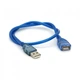Дата кабель USB 2.0 AM/AF 0.5m transparent blue Voltronic (YT-AM/AF-0,5TBL) (323215) - изображение 2
