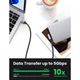 Дата USB 3.0 AM до USB-C 1.0m 60W US385 90° Black Ugreen (20299) (321800) - зображення 6