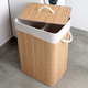 Kosz na pranie Vilde bambusowy Beżowy 70 l (5904316463038) - obraz 6