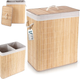 Kosz na pranie Vilde bambusowy Beżowy 90 l (5904316463045) - obraz 5