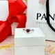 Посріблений набір прикрас Пандора Червоне серце намисто Pandora каблучка сережки сердечко кільце для дівчини перстень з камнем гвоздики у вигляді серця кольє підвіска на шию з кристалами кубічного цирконію + коробочка у подарунок - зображення 3