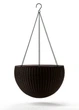Горшок для растений Keter Rattan hanging sphere с цепками подвесной, темно-коричневый, 8,6 л - изображение 1