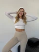 Жіночі лосини в рубчик на флісі Uaclothes 42-44 Бежевий (like35723-161441349) - изображение 5
