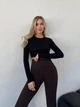 Жіночі лосини в рубчик на флісі Uaclothes 46-48 Коричневий (like35722-161431350) - зображення 2