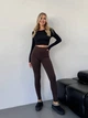 Жіночі лосини в рубчик на флісі Uaclothes 46-48 Коричневий (like35722-161431350) - зображення 3