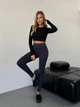 Жіночі лосини в рубчик на флісі Uaclothes 46-48 Графітовий (like35724-161451350) - зображення 3