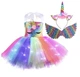 Детское праздничное платье, костюм «Единорожка» с LED-подсветкой 130-140см (RB03) - изображение 6