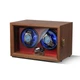 Скринька для автопідзаводу годинників / Віндер / Watch Winder / Ротомат Newaner 2 слоти, дерев’яний корпус, тихий мотор, LED - зображення 2