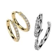 Титановые серьги конго Spikes TERH02-10-ST серьги-кольца серебристого цвета с фианитами (Диаметр: 10мм) - изображение 3