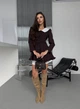 Жіноча комбінована сукня міні та шорти на ґудзиках Uaclothes 46-48 Коричневий (like35730-161511350) - изображение 3