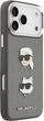 Панель Karl Lagerfeld FW Grained Karl & Choupette Heads Pins do Apple iPhone 17 Pro Max Grey (3666339494841) - зображення 5