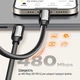 Дата USB-C кабель USB-C 2.0m (PVC+Aluminum Alloy) (PD Fast Charging 240W) 5А black ColorWay - зображення 3