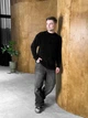 Свитер Черный Вязаный Однотонная Базовая Кофта Плюшевая S (369722) - изображение 3