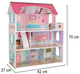 Drewniany domek dla lalek Kik MDF LED 70 cm Różowy (KX6484) (5903039705906) - obraz 17