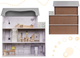 Drewniany domek dla lalek Kik MDF LED 70 cm Szary (KX6278) (5903039717794) - obraz 4