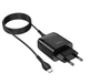 Зарядний пристрій з кабелем USB/microUSB 1 м HOCO C72Q 18 W 3 А чорний - зображення 1