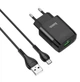 Зарядний пристрій з кабелем USB/microUSB 1 м HOCO C72Q 18 W 3 А чорний - зображення 3