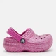 Детские кроксы-сабо утепленные для девочки Crocs Classic Lined Glitter Clog T 207463-6WY 27-28 (C10) Розовые (196265885848) - изображение 1