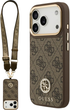 Панель Guess 4G Strass Logo & Big Strap Metal Buttons MagSafe для iPhone 17 Pro Brown (3666339550974) - зображення 1