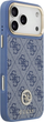 Панель Guess 4G Strass Logo & Big Strap Metal Buttons MagSafe для iPhone 17 Pro Max Blue (3666339551285) - зображення 4