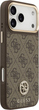 Панель Guess 4G Strass Logo & Big Strap Metal Buttons MagSafe для iPhone 17 Pro Max Brown (3666339550981) - зображення 4