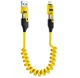 Кабель для швидкого заряджання телефону USB-A+Type-C на Type-C+Lightning 4 в 1 (65Вт), пружинний, жовтий, 1.5 м - зображення 1