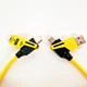 Кабель для швидкого заряджання телефону USB-A+Type-C на Type-C+Lightning 4 в 1 (65Вт), пружинний, жовтий, 1.5 м - зображення 3