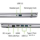 Ноутбук Acer Aspire Go 15, NX. J7XEX. 01K, 15. 6, AMD Ryzen 5 7430U (6- core), AMD Radeon, 16GB 3200MHz (1x16GB) DDR4, Argintiu - изображение 10