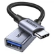 Перехідник UGREEN US378 USB-C to USB 3.0 OTG Alu Case with Braid 10cm Black (70889) - зображення 1