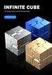 Бесконечный алюминиевый кубик-антистресс Magic Cube, металлическая головоломка для снятия стресса и релаксации Серебристый - изображение 3