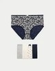 Набор хлопковых трусиков Marks&Spencer миди High rise shorts 14(42) 5 шт grey mix 0200 - изображение 1