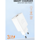 Адаптер быстрая зарядка WUW C191 2.1A USB 18 ватт для apple iphone android универсальное сетевое зарядное устройство Fast Charge совместимость с айфон андроид зарядный блок USB-A c функцией быстрой зарядки белый - изображение 2