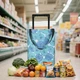 Сумка хозяйственная на колесах A-PLUS 27 х 14 х 45 см (2714 SH) Цветы на голубом - изображение 7