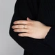 Каблучка з білого золота з фіанітами 3102073 Діамант, 16,5 розмір - зображення 3
