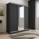 Шафа купе Mebel Star трьохдверна дзерколо 180*240*60 Антрацит - изображение 1