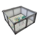 Детский раскладной манеж AVKO 120×180×65 см Grey, с шариками, ковриком и ручками для хождения — металлический каркас, сетчатые стенки, противоскользящие присоски, безопасный вход на молнии, для детей от 6 мес до 3 лет Серый - изображение 2
