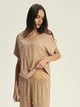 Піжама (футболка + штани) жіноча Esotiq Corenso 43825-84X XL Пісочна (5903972695555) - зображення 3