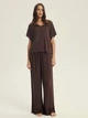 Піжама (футболка + штани) жіноча Esotiq Corenso 43825-89X XL Коричнева (5903972695470) - зображення 1