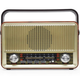 Аккумуляторное радио с зарядкой от USB с Bluetooth колонкой и пультом Kemai Retro аккумуляторный радиоприемник (USB/TF/AUX) Золотой - изображение 8