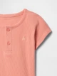 Детский комплект GAP футболка и шорты в рубчик 1159846057 (Розовый 18-24M) на рост 90 см - изображение 3