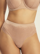 Majtki brazyliany damskie z wysokim stanem Esotiq Korin 43587-84X XL Beżowe (5903972613627) - obraz 1