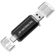 Металева USB Флешка 2в1 128GB Type-C/USB 2.0 для телефону/комп'ютера OTG MicroDrive Чорний - зображення 1