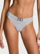Комплект жіночої білизни (бюстгальтер та трусики-стрінги) Victoria's Secret 34B/M Сірий меланж + Подарунковий пакет 27203947 - изображение 5