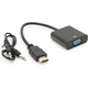 Переходник HDMI M to VGA F + Audio 0.1m 4K/2K black Voltronic (YT-C-HDMI(M)/VGA(F)+AUX-B) - изображение 1