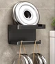 Держатель для туалетной бумаги с полкой черный, самоклеящийся - изображение 7