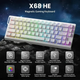 Игровая магнитная клавиатура Attack Shark X68 / Проводное подключение / Magnetic Switch / White - изображение 3